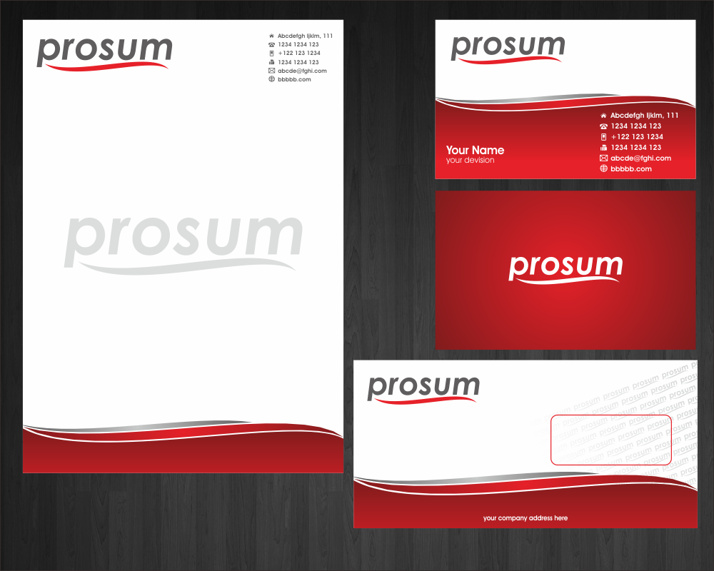 Business Card & Stationery Design entry 690051 submitted by si9nzation to the Business Card & Stationery Design for Prosum LLC run by Prosum LLC