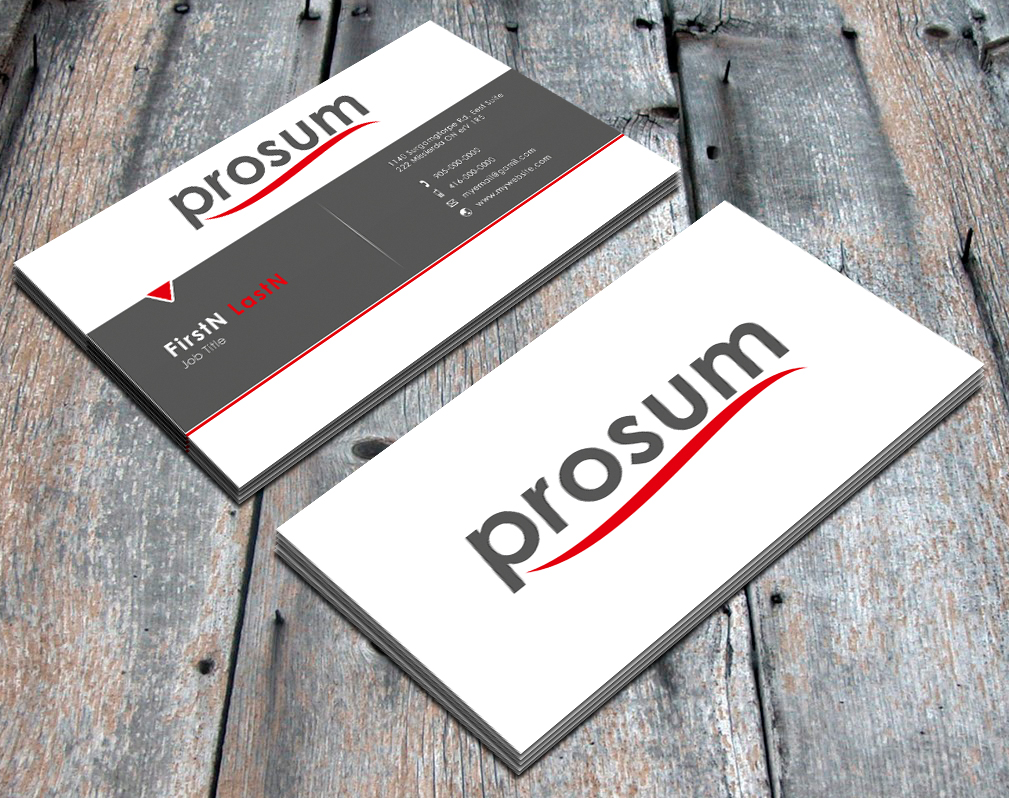 Business Card & Stationery Design entry 690051 submitted by aamirnikkiaadil to the Business Card & Stationery Design for Prosum LLC run by Prosum LLC