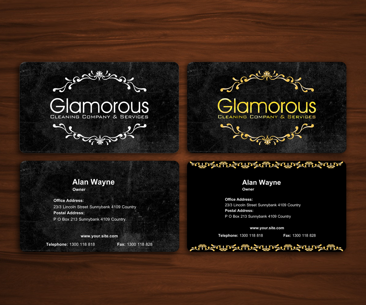 Business Card & Stationery Design entry 692634 submitted by Beneksz to the Business Card & Stationery Design for Glamorous Cleaning Company & Services run by boardmenot2day