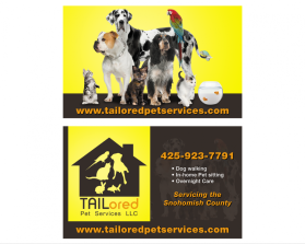 Business Card & Stationery Design entry 696326 submitted by Brankac to the Business Card & Stationery Design for www.tailoredpetservices.com run by TAILored_Pet_Services