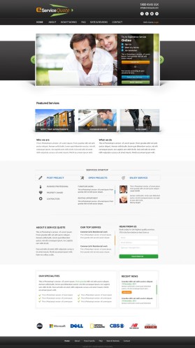 Web Design entry 707238 submitted by luckydesign to the Web Design for eServiceQuote run by spichael