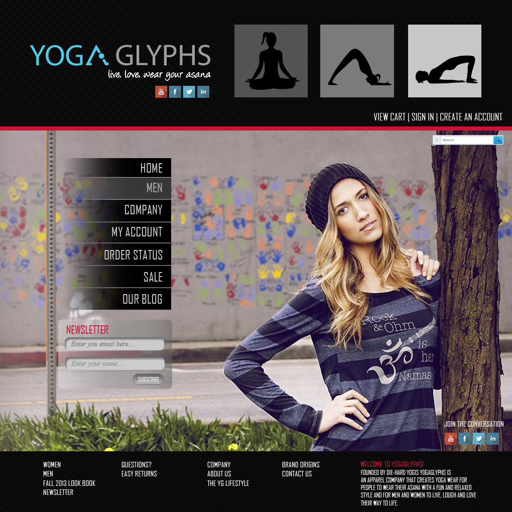 Web Design entry 719963 submitted by PgdalianD to the Web Design for YogaGlyphs run by loewen13