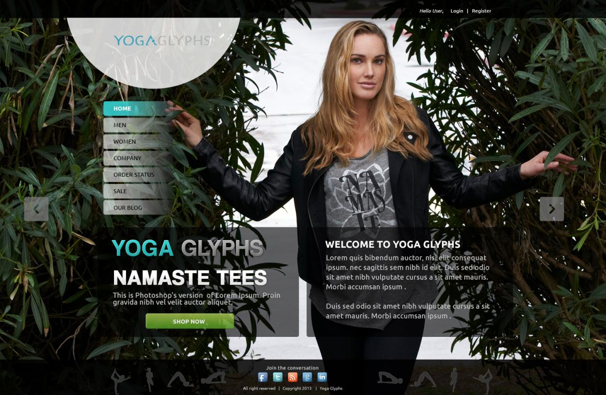 Web Design entry 719970 submitted by wirepaper to the Web Design for YogaGlyphs run by loewen13