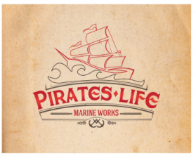 Another design by penta submitted to the Logo Design for pirates life marine works by Beachbumn