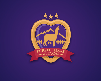 Logo Design entry 727158 submitted by slickrick to the Logo Design for Purple Heart Alpacas run by PacaTan