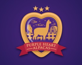 Logo Design entry 727174 submitted by slickrick to the Logo Design for Purple Heart Alpacas run by PacaTan