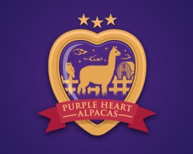 Logo Design Entry 727177 submitted by slickrick to the contest for Purple Heart Alpacas run by PacaTan