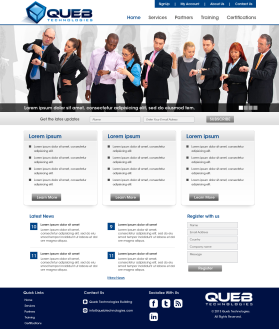 Web Design entry 732885 submitted by pillardesignstudio to the Web Design for Queb Technologies run by Naveed 