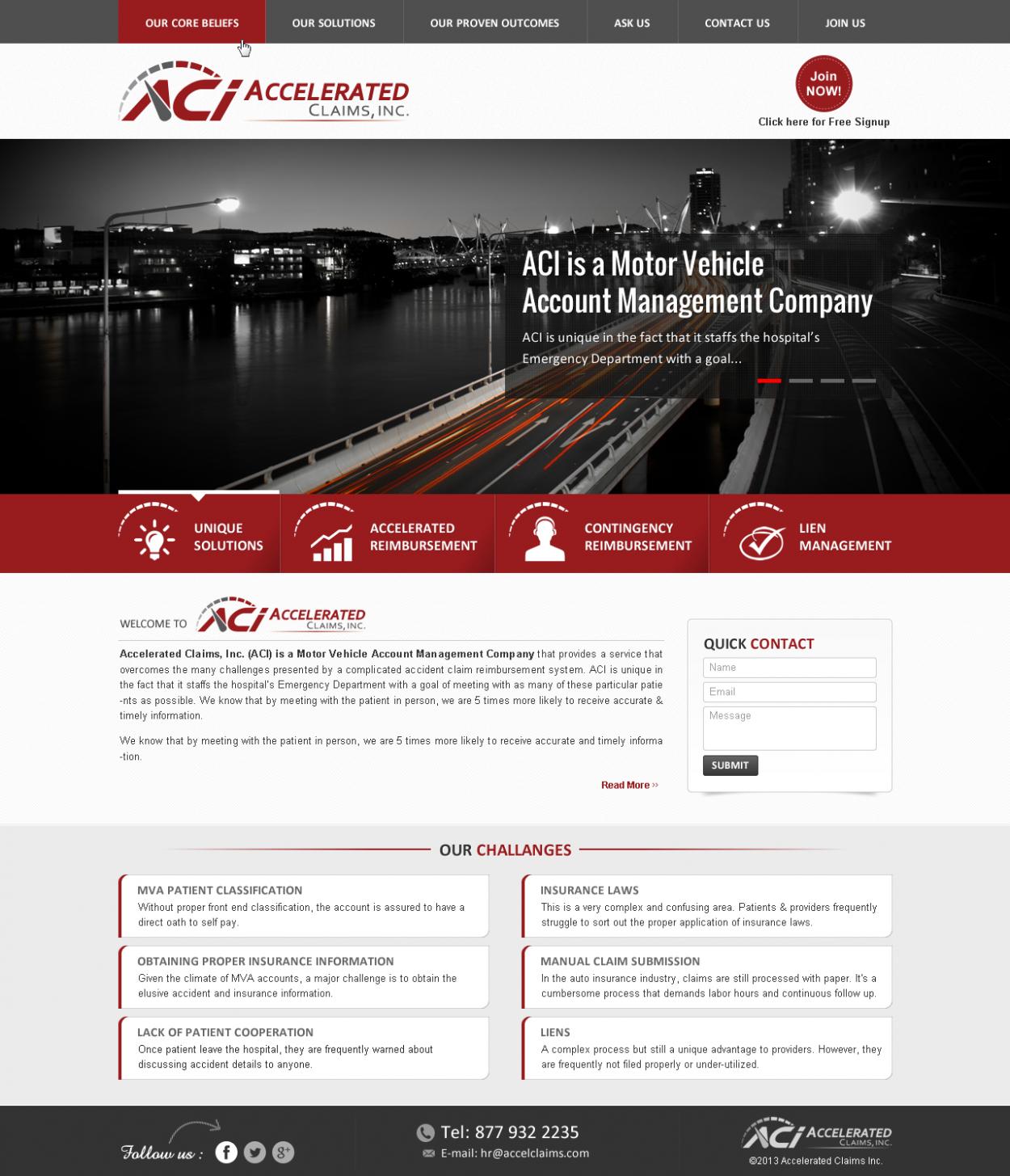 Web Design entry 748627 submitted by nerdcreatives to the Web Design for Accelerated Claims run by acceleratedclaims