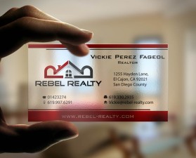 Business Card & Stationery Design entry 758052 submitted by glowerz23 to the Business Card & Stationery Design for www.Rebel-Realty.com run by vickiepf