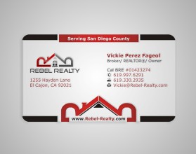 Business Card & Stationery Design entry 758108 submitted by adyyy to the Business Card & Stationery Design for www.Rebel-Realty.com run by vickiepf