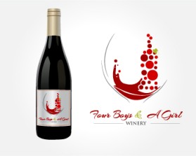 Logo Design entry 769170 submitted by plasticity to the Logo Design for Four boys and a girl winery run by aguillette