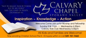 Banner Ad Design entry 779229 submitted by inratus to the Banner Ad Design for www.calvaryspokanevalley.org run by SIC2013