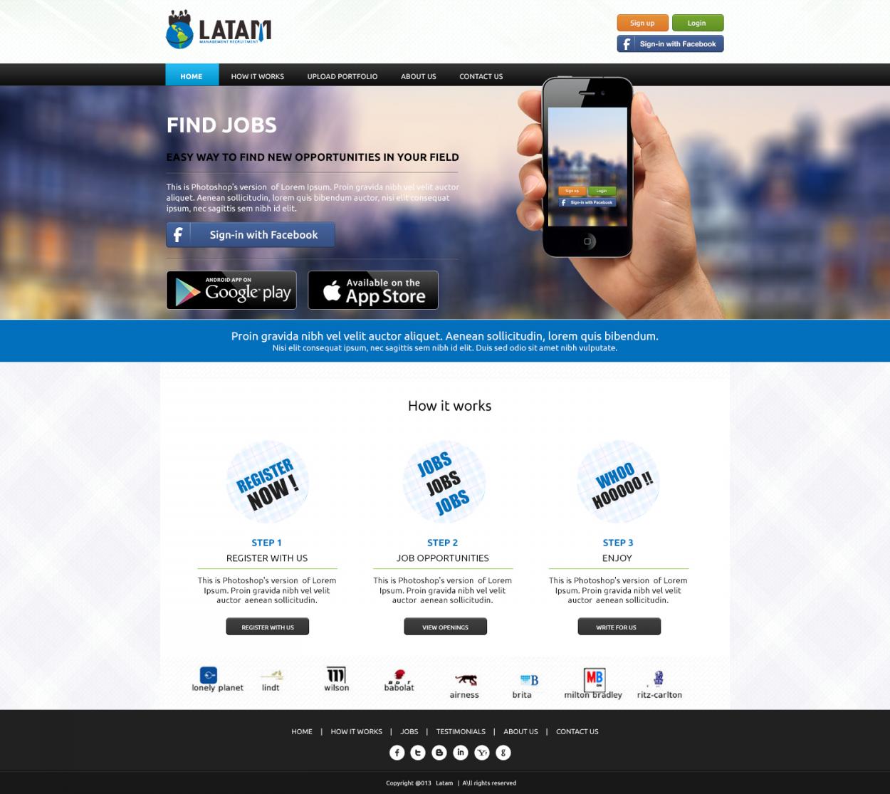 Web Design entry 816063 submitted by wirepaper to the Web Design for LATAM Management Recruitment run by cmcons