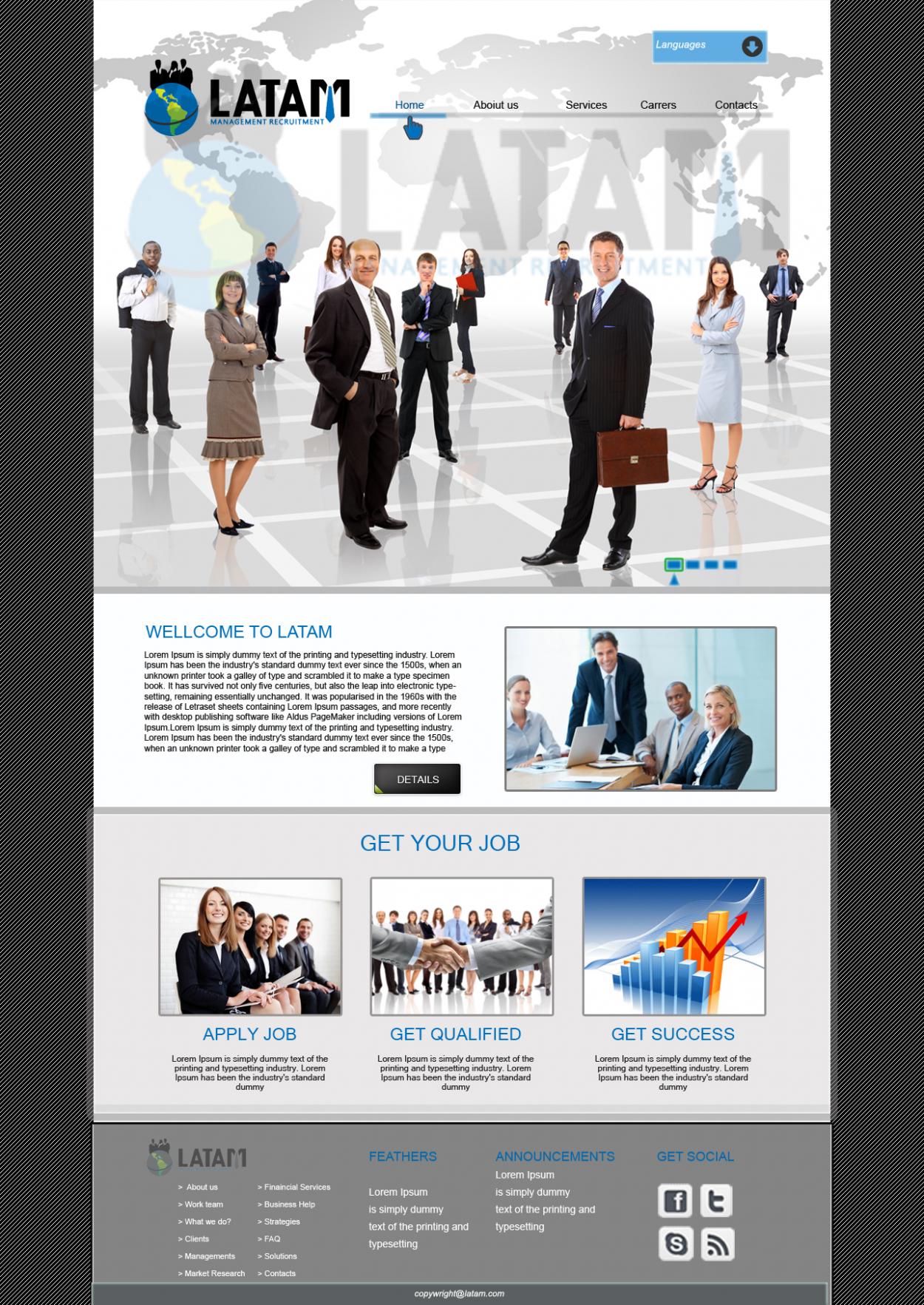 Web Design entry 816137 submitted by Recondigitalamerica to the Web Design for LATAM Management Recruitment run by cmcons