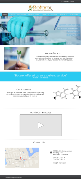 Web Design Entry 1018459 submitted by TrueDesigns to the contest for Botanx, LLC run by botanxllc