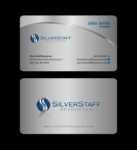 Business Card & Stationery Design entry 1009868 submitted by athenticdesigner to the Business Card & Stationery Design for silverstaffresources.com run by lpaffile
