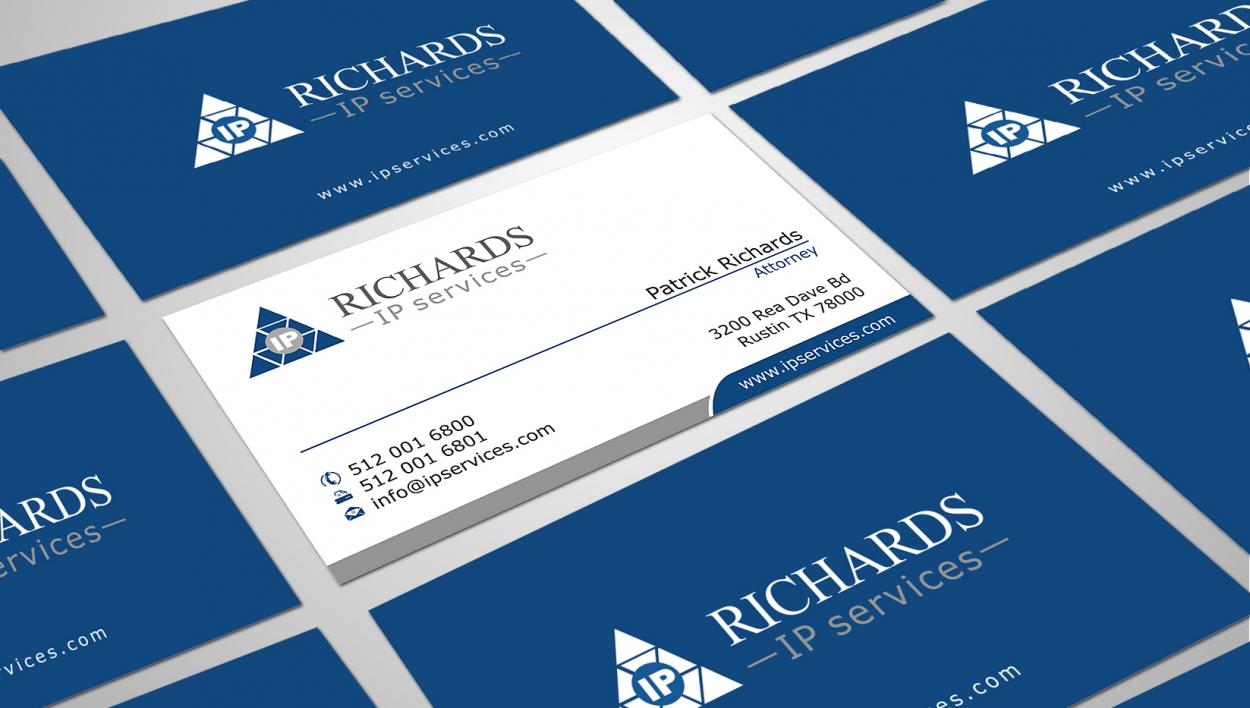 Business Card & Stationery Design entry 1032068 submitted by skyford412 to the Business Card & Stationery Design for Richards IP Services run by triangledraw