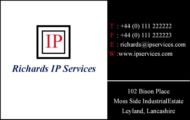 Business Card & Stationery Design entry 1032078 submitted by Erdem to the Business Card & Stationery Design for Richards IP Services run by triangledraw