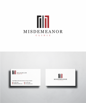 Business Card & Stationery Design Entry 1063160 submitted by amudee to the contest for Misdemeanor Clinic run by michelle33496