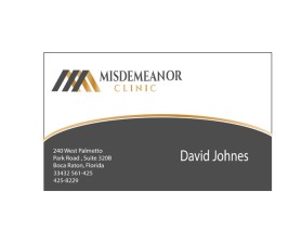 Business Card & Stationery Design entry 1063175 submitted by amudee to the Business Card & Stationery Design for Misdemeanor Clinic run by michelle33496