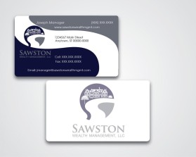 Business Card & Stationery Design Entry 1075280 submitted by IMFantasia to the contest for Sawston Wealth Management, LLC run by sawston