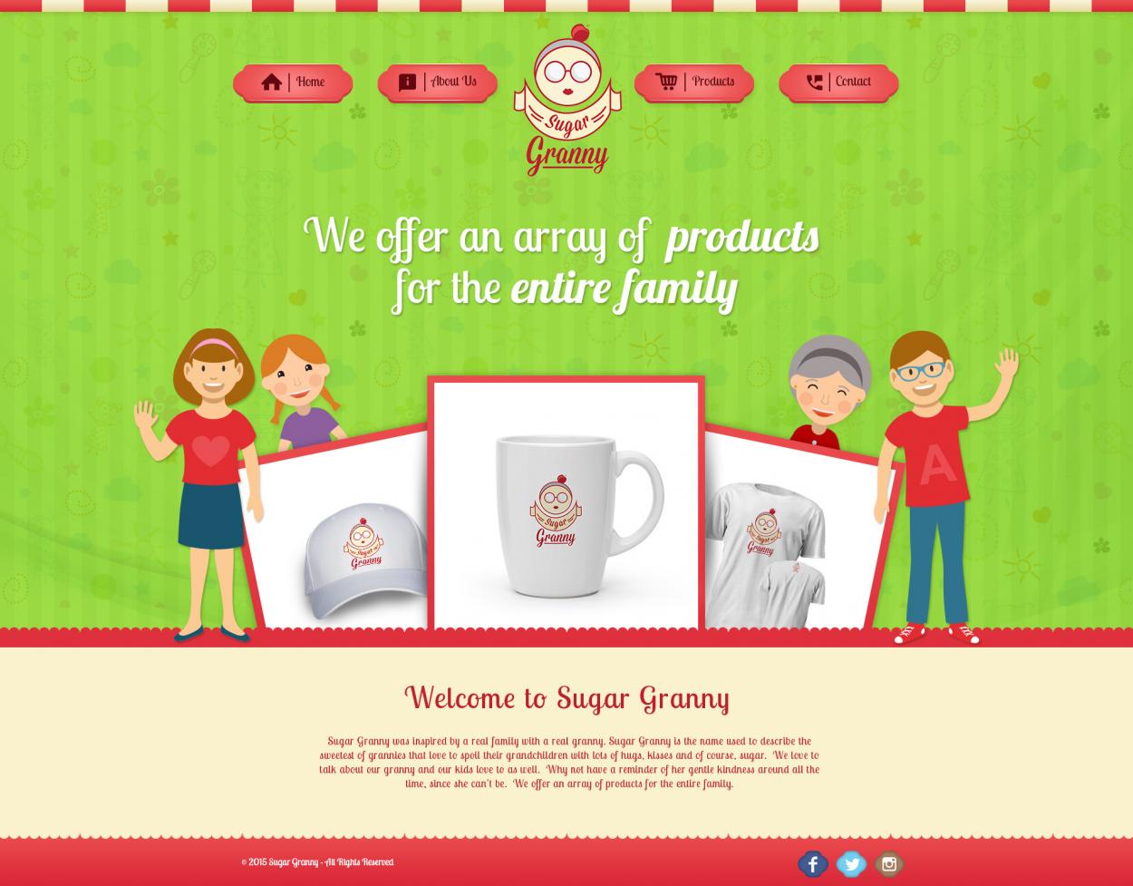 Web Design entry 1080296 submitted by designerx to the Web Design for Sugar Granny run by Gmcoots23