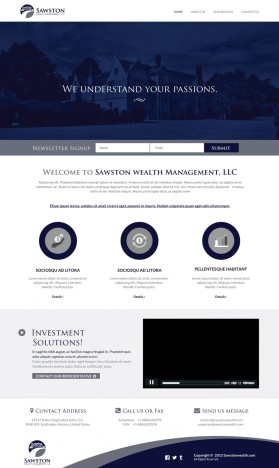 Web Design entry 1084339 submitted by thelogodesigns to the Web Design for www.sawstonwealth.com run by sawston