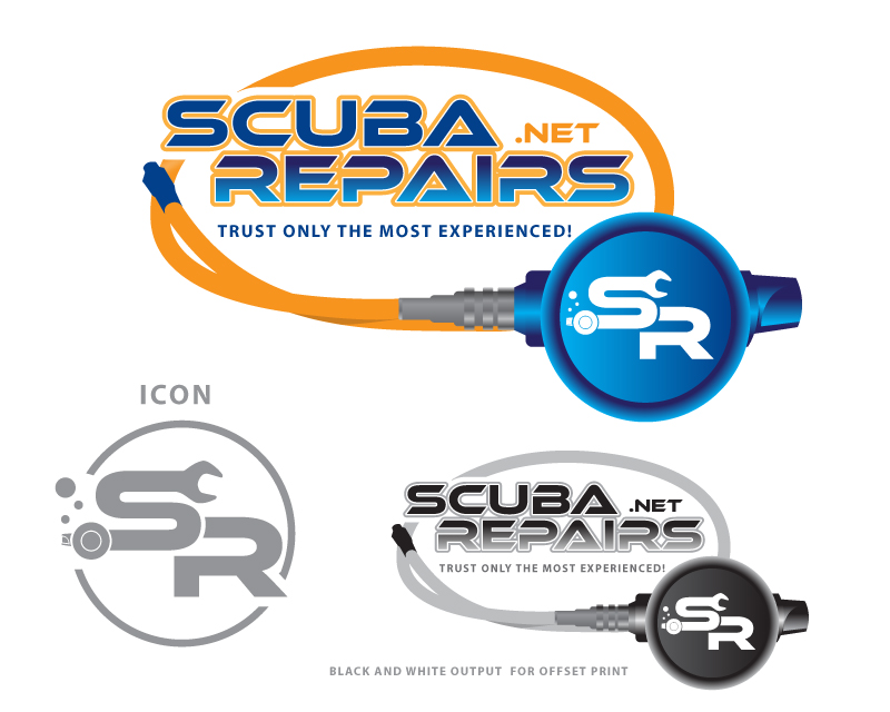 Logo Design entry 1090946 submitted by FactoryMinion to the Logo Design for Scubarepairs.net run by dri$1170