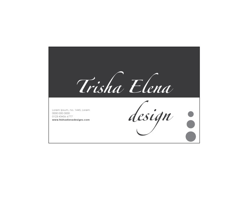 Business Card & Stationery Design entry 1098124 submitted by Maddie to the Business Card & Stationery Design for Trisha Elena Designs run by TrishaElenaDesigns