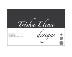 Business Card & Stationery Design entry 1098135 submitted by skyford412 to the Business Card & Stationery Design for Trisha Elena Designs run by TrishaElenaDesigns