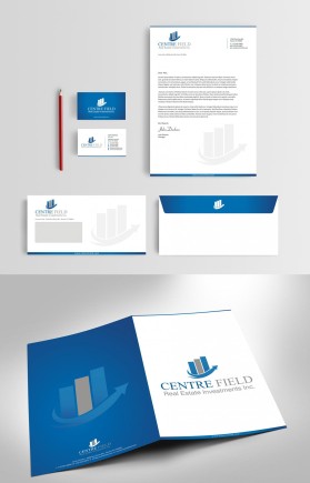 Business Card & Stationery Design entry 1100437 submitted by skyford412 to the Business Card & Stationery Design for Centre Field Real Estate Investments Inc. run by team4me