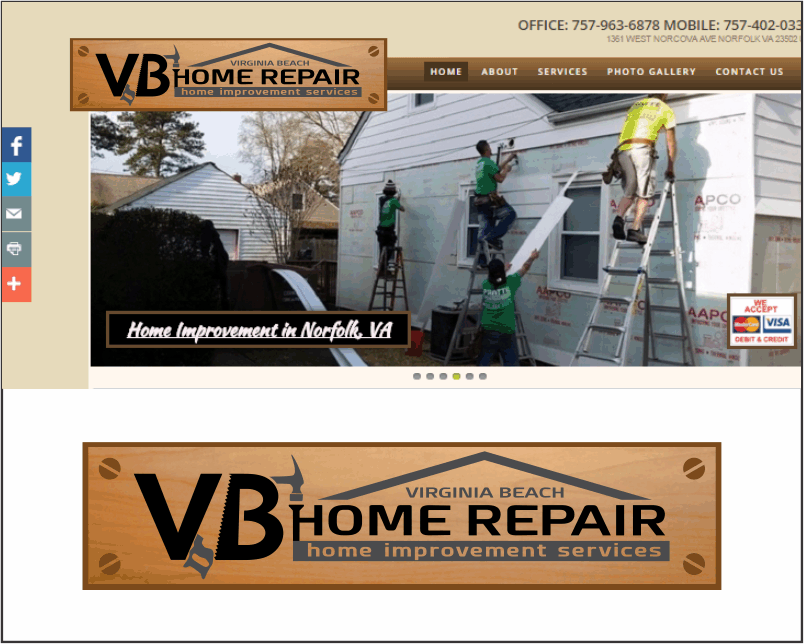 Logo Design entry 1112806 submitted by Elldrey to the Logo Design for VBHomeRepair run by Pratte Construction