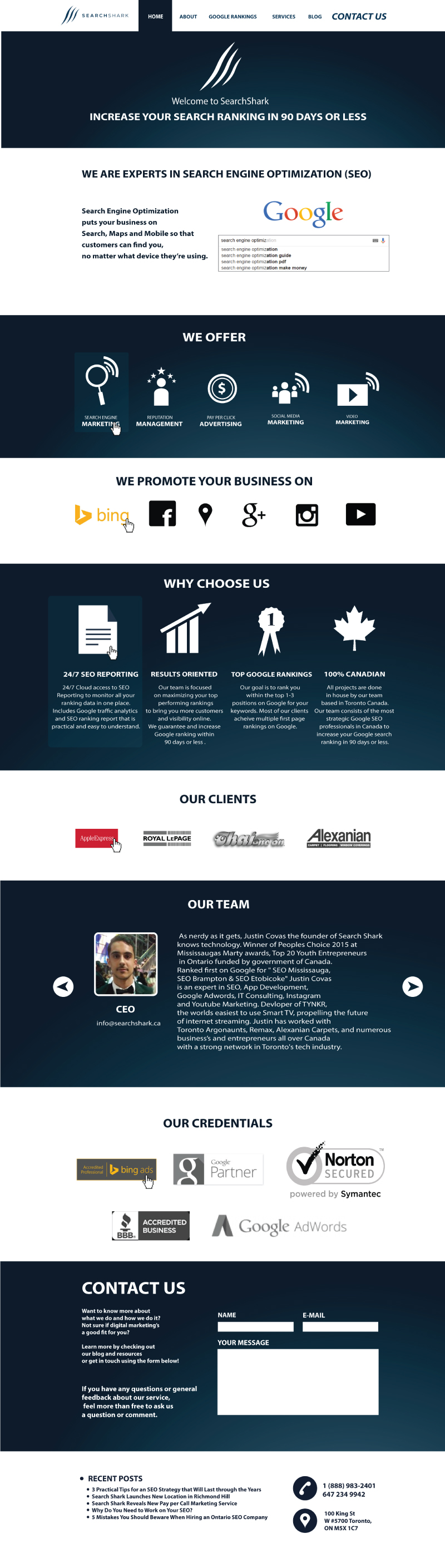 Web Design entry 1148860 submitted by Serpentes to the Web Design for Search Shark  - searcshark.ca run by justincmarketing