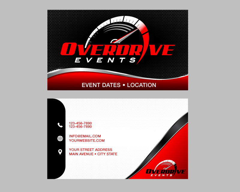 Business Card & Stationery Design entry 1155511 submitted by creditstothem to the Business Card & Stationery Design for overdrive events run by mark still
