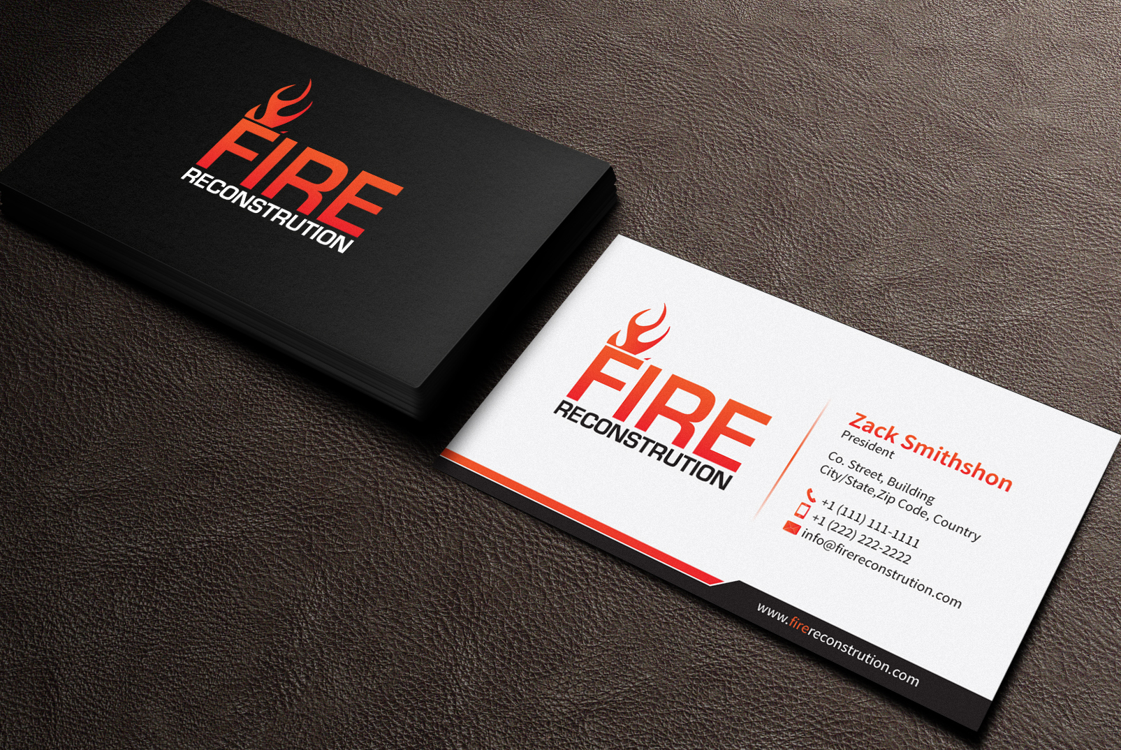 Business Card & Stationery Design entry 1163034 submitted by athenticdesigner to the Business Card & Stationery Design for firereconstrution.com run by tommypellikan