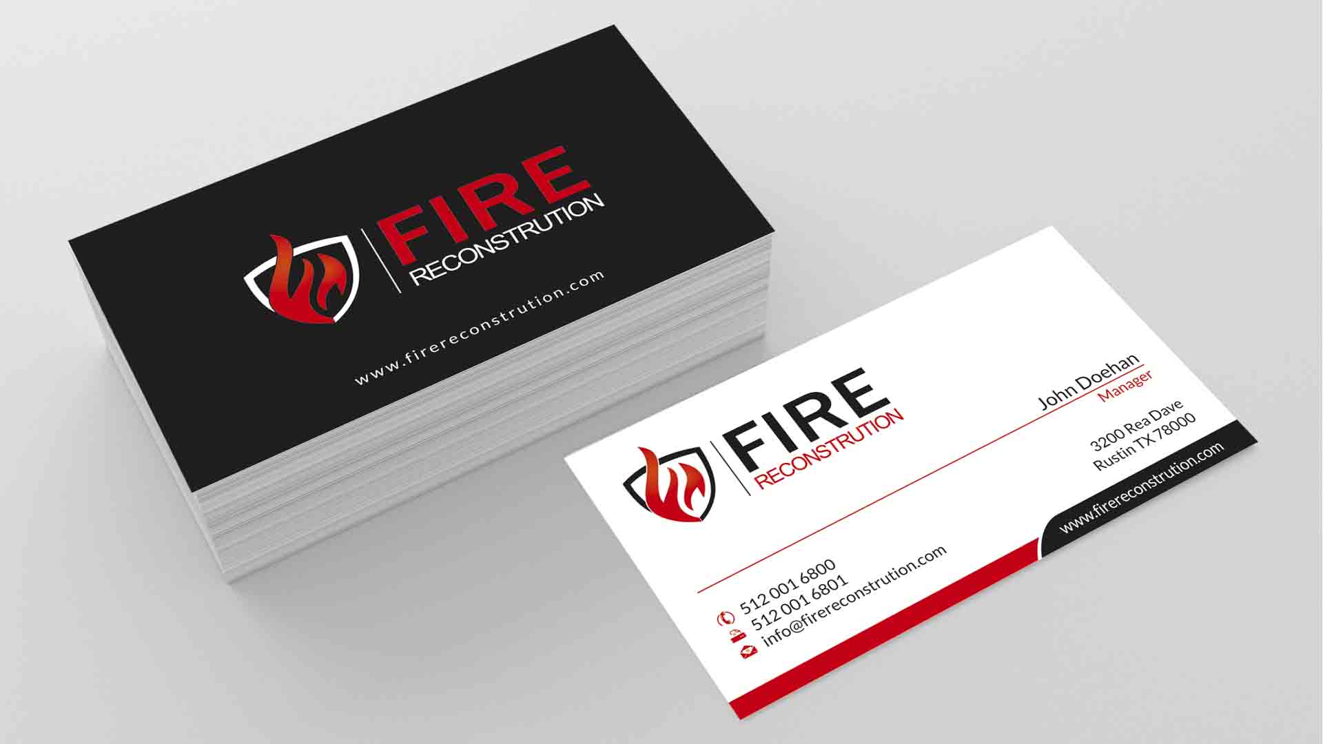 Business Card & Stationery Design entry 1163038 submitted by skyford412 to the Business Card & Stationery Design for firereconstrution.com run by tommypellikan