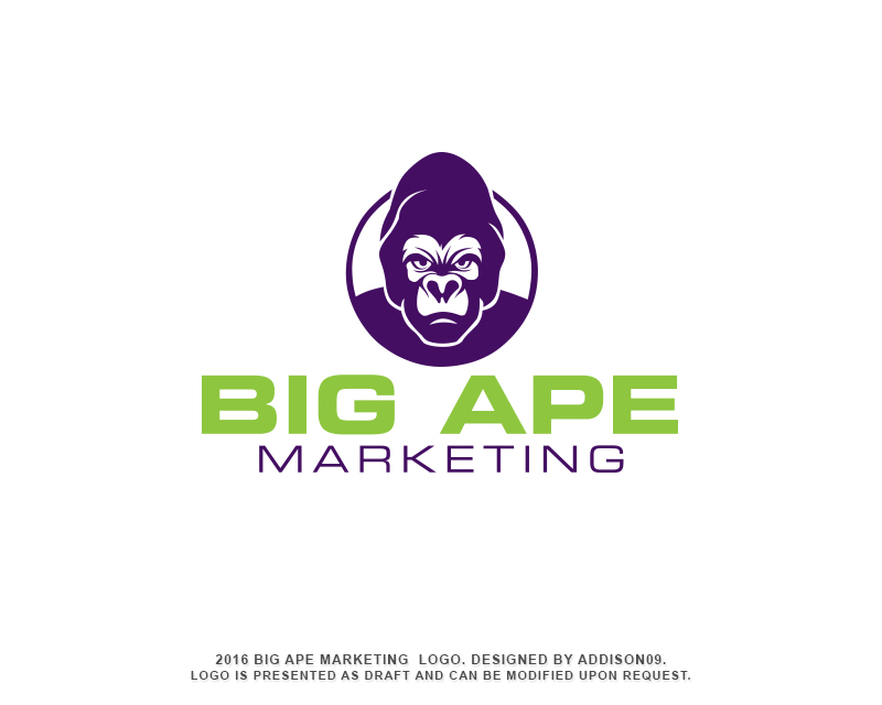 Logo Design entry 1179556 submitted by Addison09 to the Logo Design for Big Ape Marketing run by Kdburg