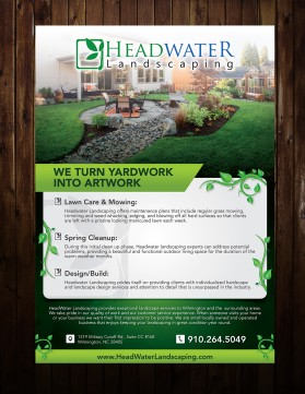 Brochure Design entry 1191005 submitted by wirepaper to the Brochure Design for Headwater Landscaping run by AandD