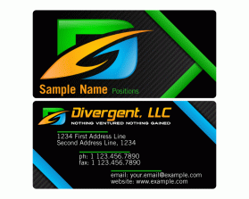 Business Card & Stationery Design entry 1195883 submitted by Yurie to the Business Card & Stationery Design for Divergent, LLC d/b/a Divergent Enterprises (divergent.enterprises) run by stepenterprise