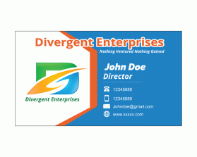 Business Card & Stationery Design entry 1195890 submitted by Yurie to the Business Card & Stationery Design for Divergent, LLC d/b/a Divergent Enterprises (divergent.enterprises) run by stepenterprise