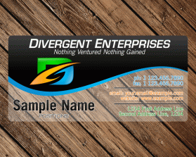 Business Card & Stationery Design entry 1195924 submitted by TCMdesign to the Business Card & Stationery Design for Divergent, LLC d/b/a Divergent Enterprises (divergent.enterprises) run by stepenterprise
