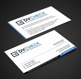 Business Card & Stationery Design entry 1196886 submitted by skyford412 to the Business Card & Stationery Design for DVCHECK run by DVCHECK