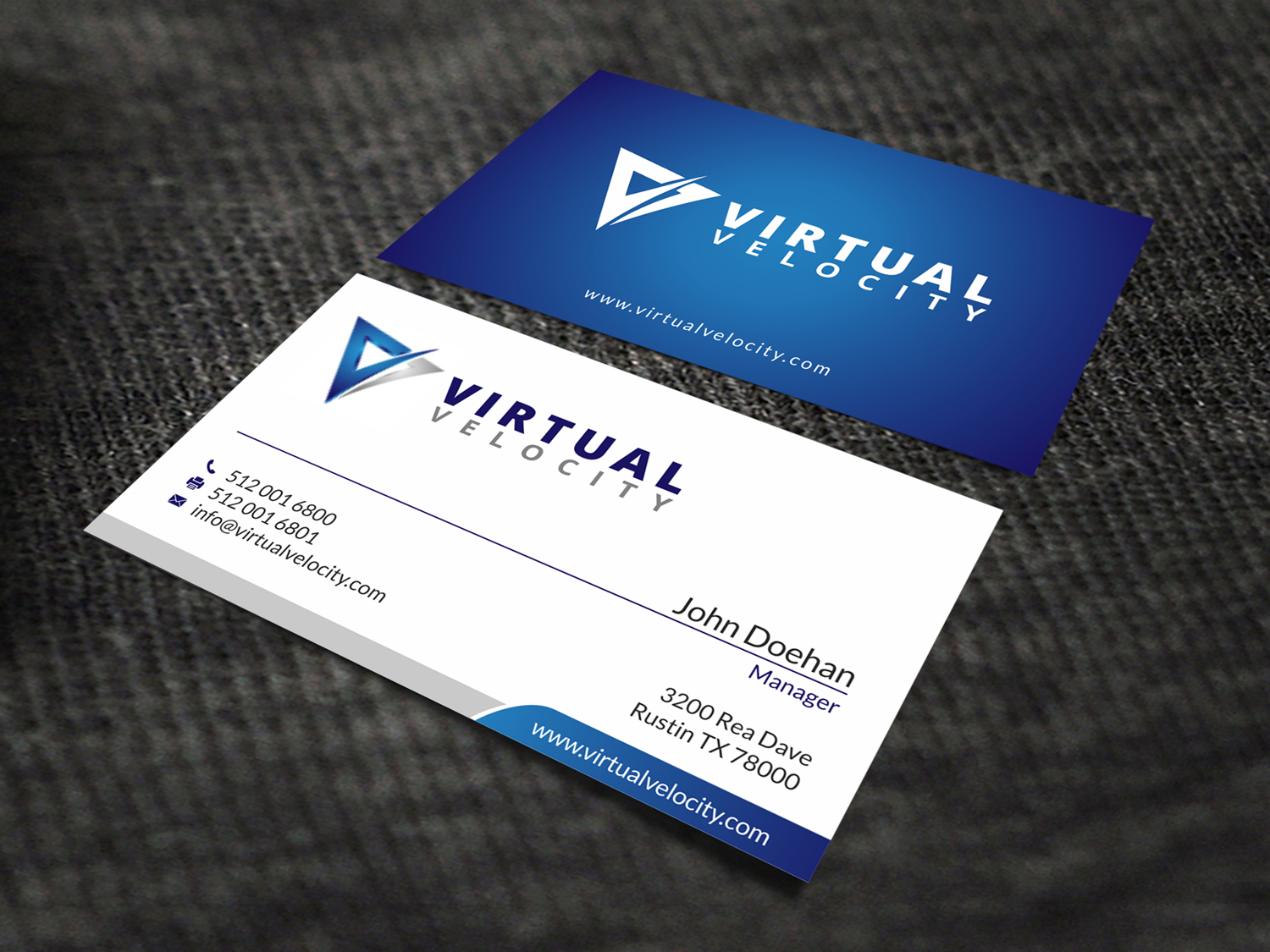 Business Card & Stationery Design entry 1245961 submitted by skyford412 to the Business Card & Stationery Design for Virtual Velocity run by lsing2000
