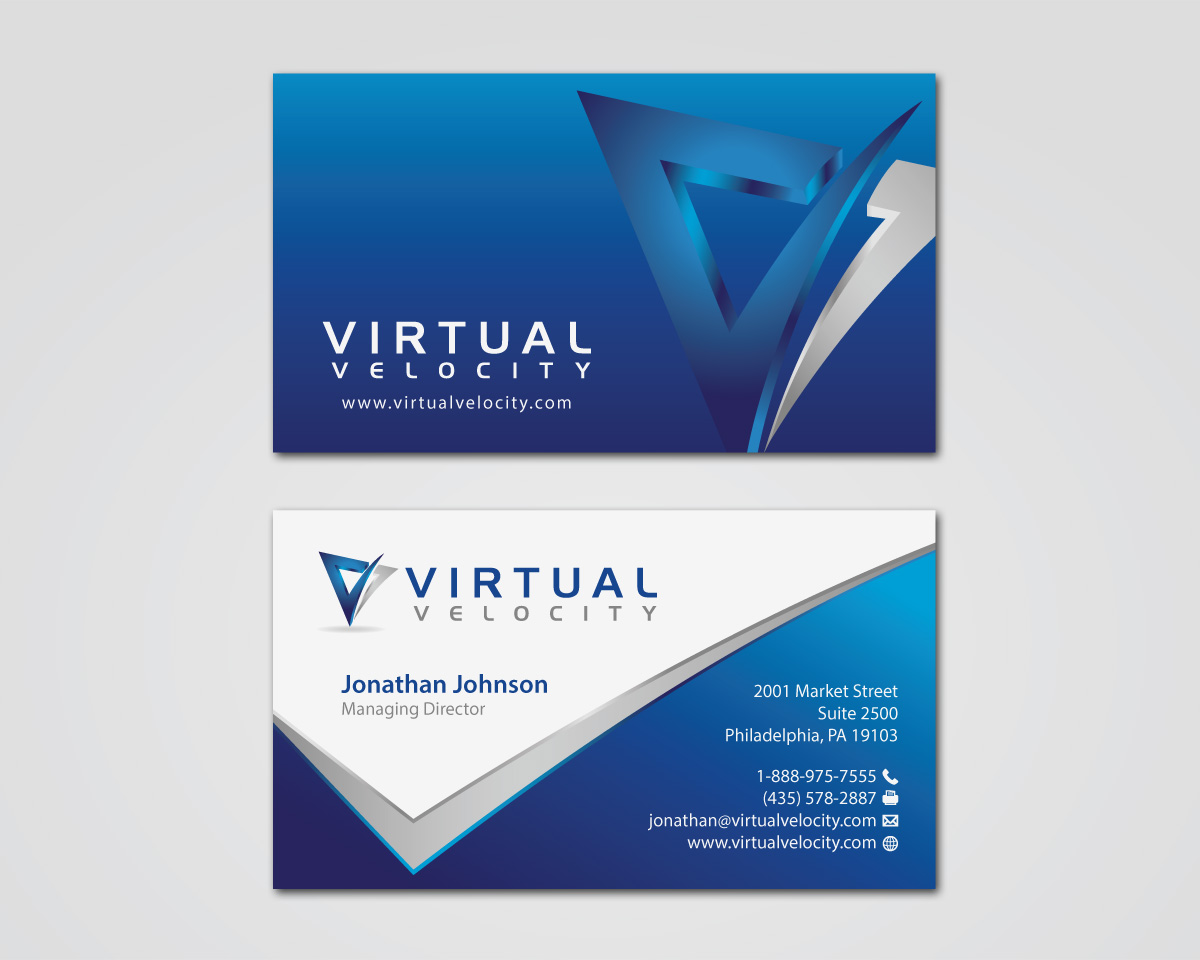 Business Card & Stationery Design entry 1246067 submitted by TCMdesign to the Business Card & Stationery Design for Virtual Velocity run by lsing2000