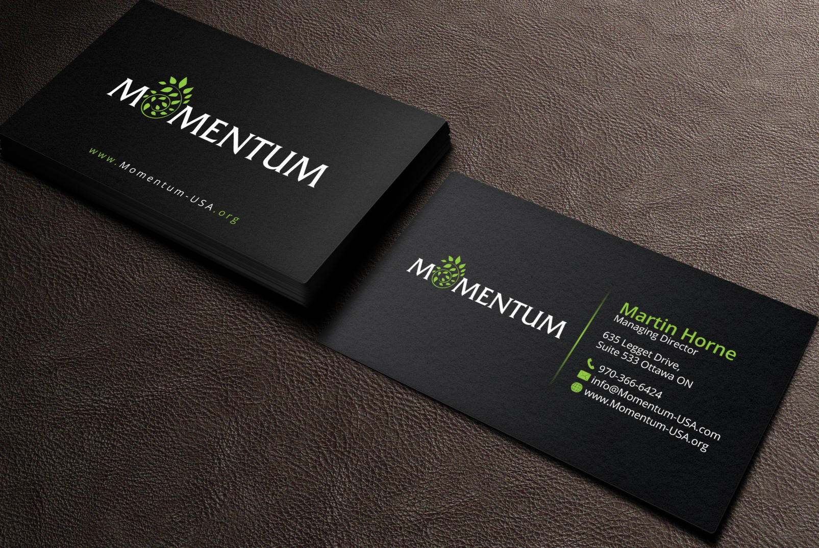 Business Card & Stationery Design entry 1335442 submitted by indeyzn to the Business Card & Stationery Design for Momentum run by kimsedona