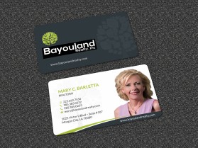 Business Card & Stationery Design entry 1359489 submitted by skyford412 to the Business Card & Stationery Design for Bayouland Realty, Inc. 1025 Victor II Blvd - Suite S#107, Morgan City, LA 70380, O: 985.385.0232 run by Barletta1