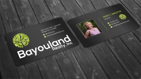 Business Card & Stationery Design entry 1359498 submitted by skyford412 to the Business Card & Stationery Design for Bayouland Realty, Inc. 1025 Victor II Blvd - Suite S#107, Morgan City, LA 70380, O: 985.385.0232 run by Barletta1