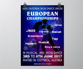 Graphic Design entry 1360050 submitted by digitale to the Graphic Design for Poster for the European Championships in Musical- & Showdance, www.asdu-ecs17.dance run by sjost111
