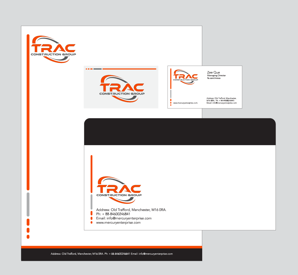 Business Card & Stationery Design entry 1404321 submitted by graphics to the Business Card & Stationery Design for TRAC Construction Group run by tigrok